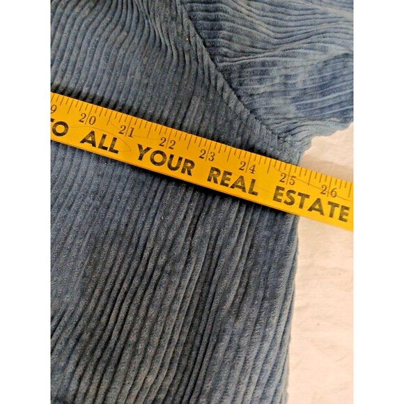 CW Classics Shacket Sz XL Corduroy Wide Wale Blue pleated back Oversized Buttons - Picture 6 of 12